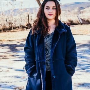 Gorgeous Royal Blue Jacket - Lined w/ Faux Fur